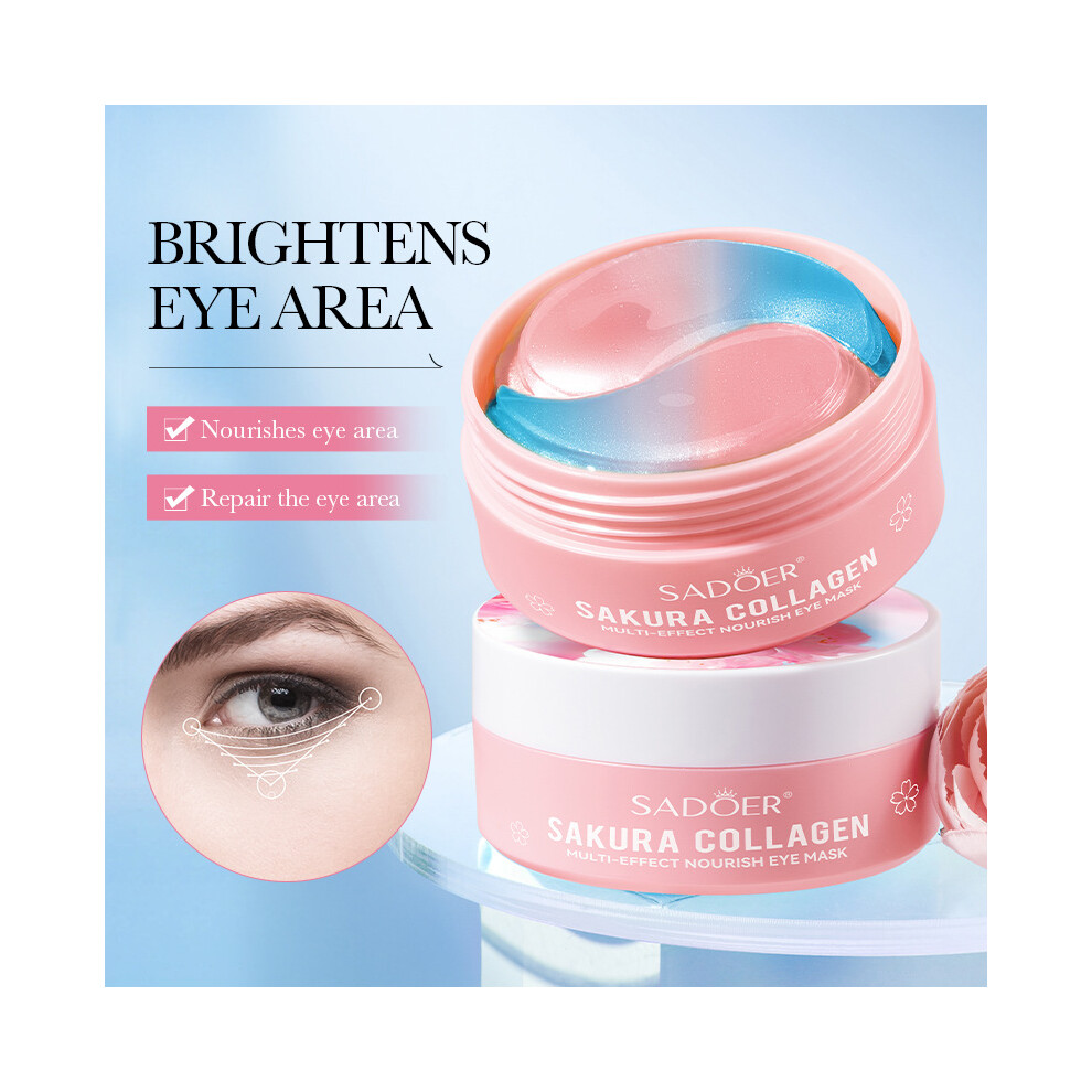 Dark 60 Pieces Of Sakura Collagen Eye Mask To Remove Circles And Eye Bags, Moisturizing And Firming Eye Patch