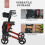 Homcom HOMCOM 4 Wheel Rollator Walker,  Adjustable Mobility Walker with Bag, Red 2