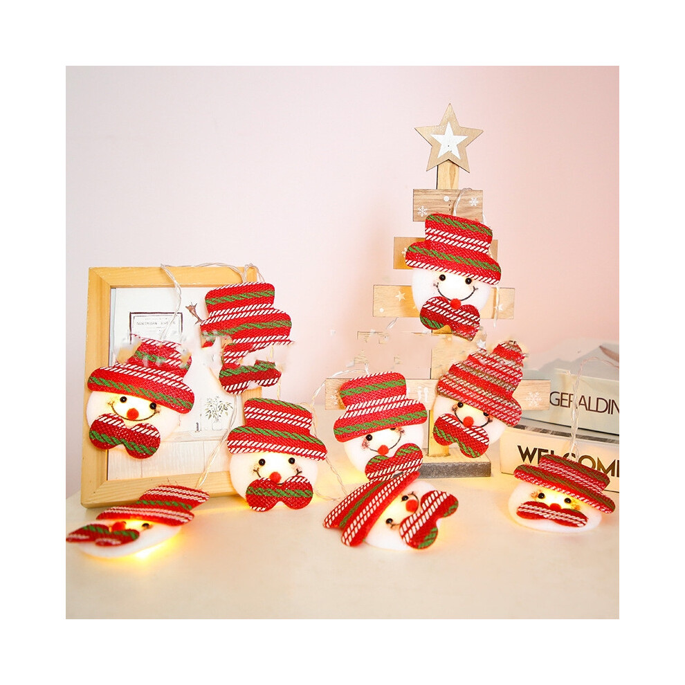 (1 Style, 1.5m10 lights) Santa Claus String Lights Christmas Tree Snowman Decoration Lights