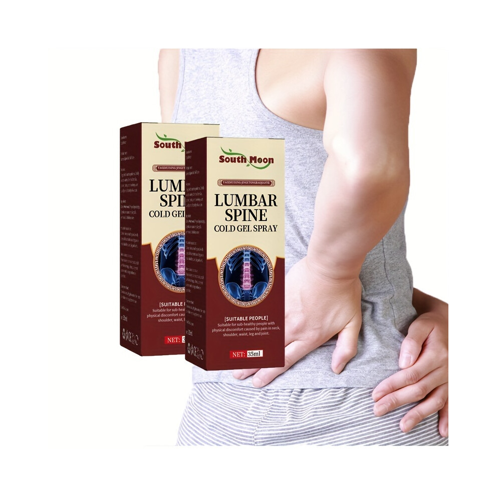 Flemye (2Pcs) Lumbar Cold Gel Spray, For Lumbar, Knees, Heels, Lumbar Spine Fatigue, Lumbar Spine Spray
