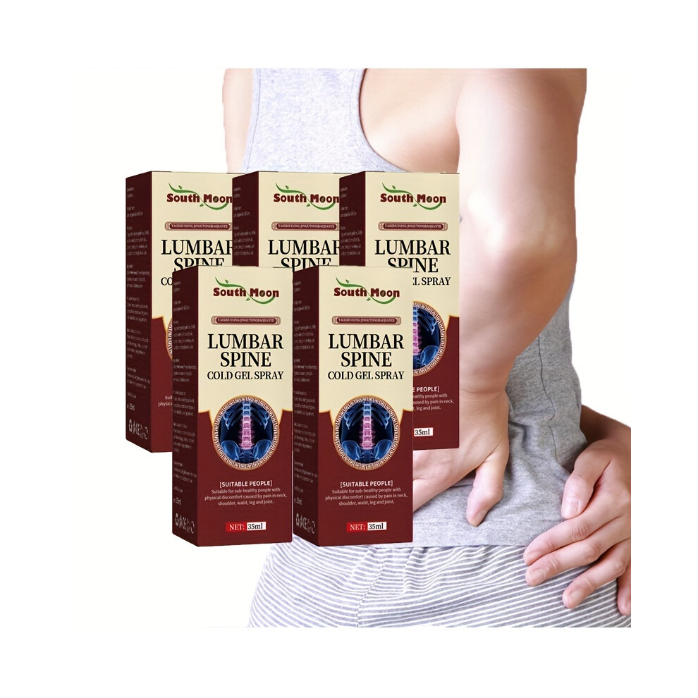 Flemye (5Pcs) Lumbar Cold Gel Spray, For Lumbar, Knees, Heels, Lumbar Spine Fatigue, Lumbar Spine Spray