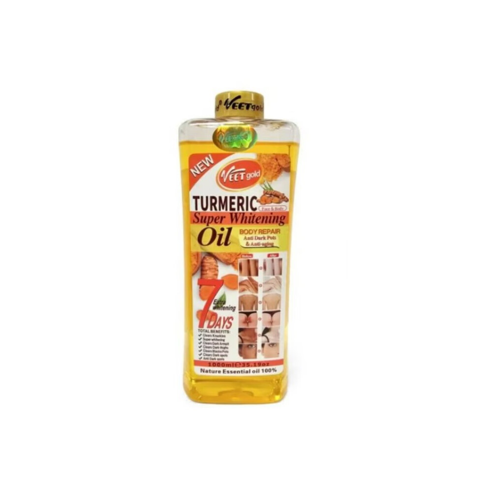 Veet gold Turmeric Super Whitening Oil help brighten and even out skin tone 1000 ML
