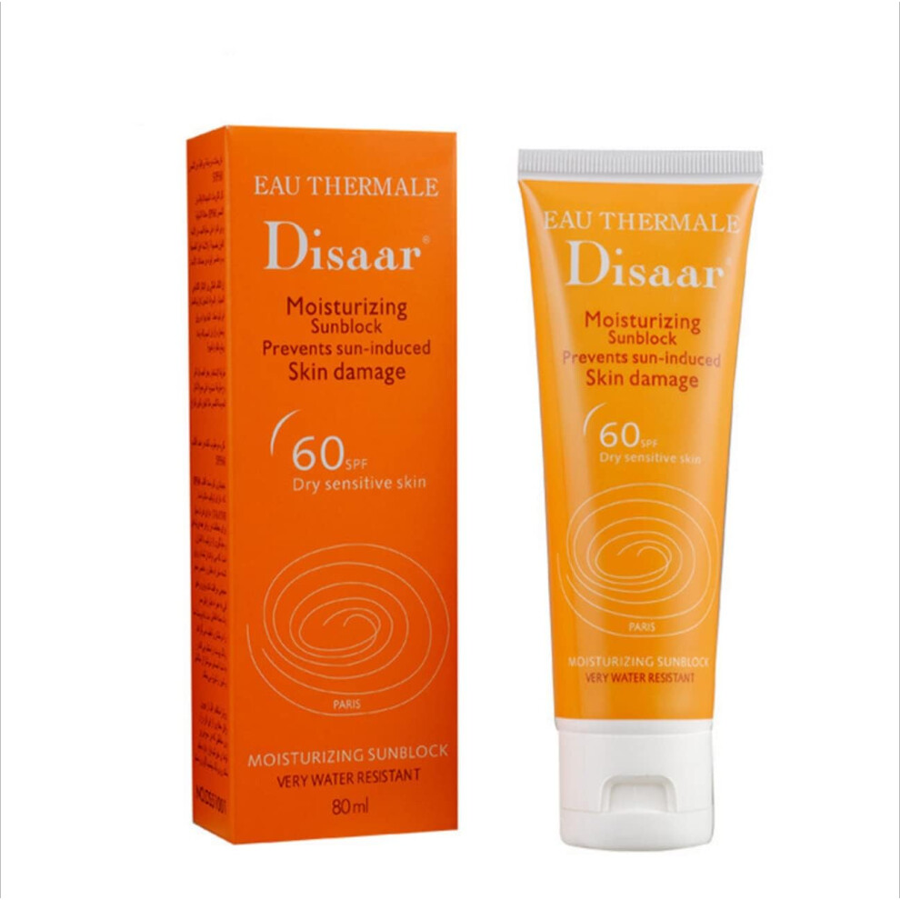 Disaar Moisturizing Sunblock SPF60 Dry Sensitive Skin 80ml |Oil Control, Pore Shrinkage |Hydrating Sunscreen |AFTER SUN |Water Resistant