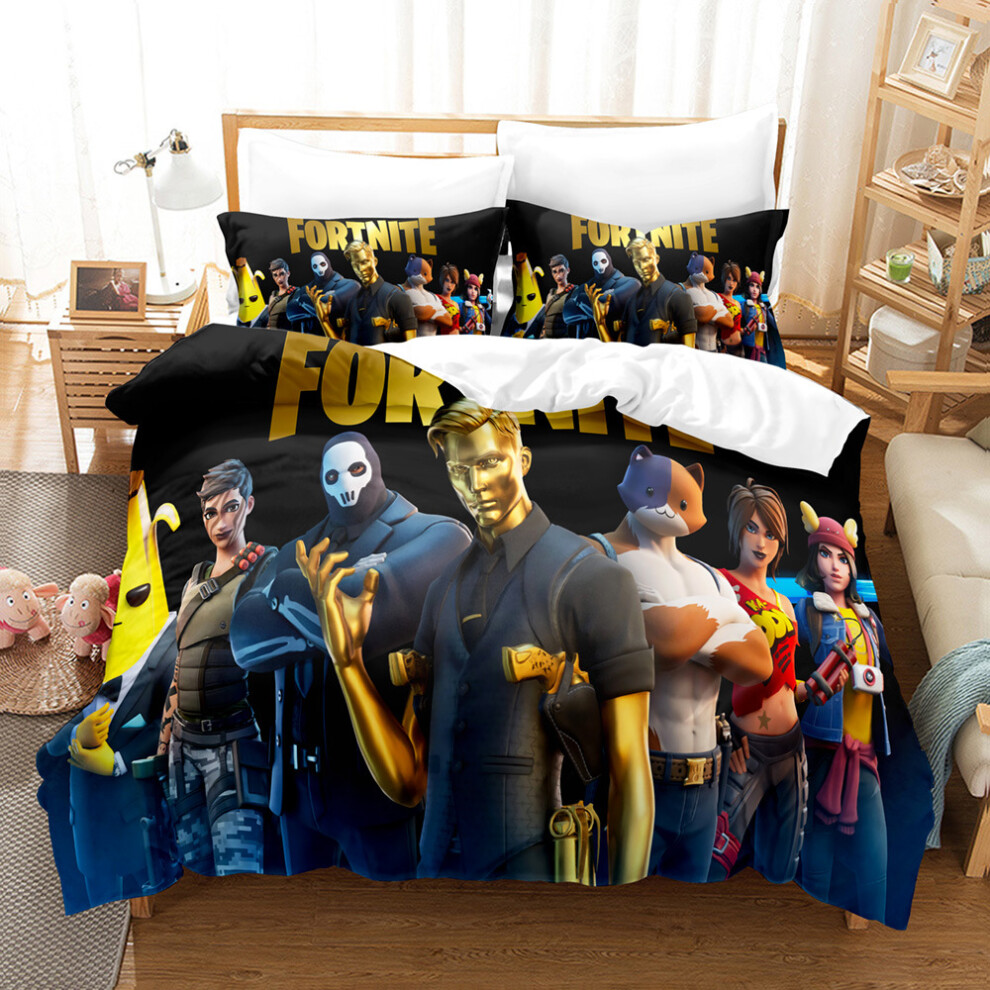 (3pcs(135X200cm), Style 3) Fortnite 3d Printed Bedding Set Duvet Cover Quilt Cover Pillowcase Kids Gift