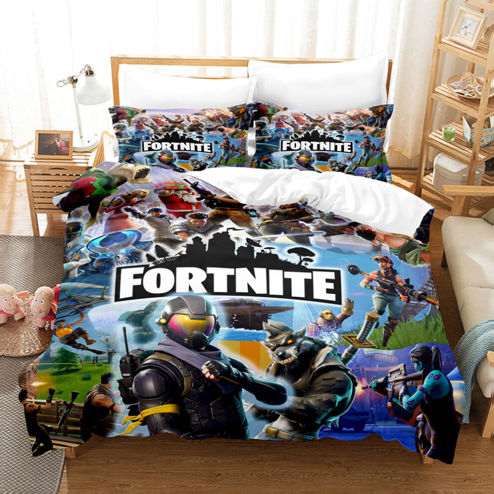 Stbnvf (3Pcs(200X200cm), Style 1) Fortnite 3D Printed Bedding Set Duvet Cover Quilt Cover Pillowcase Kids Gift Not,Specified