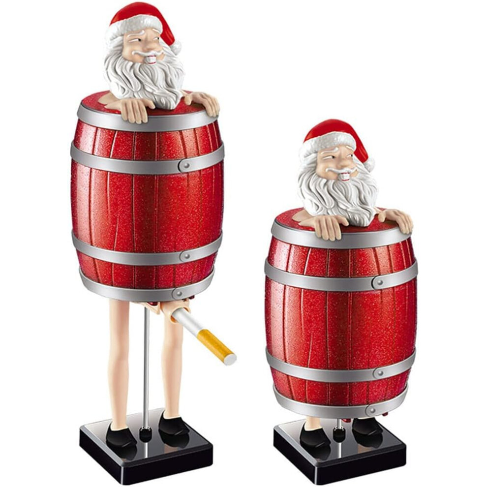 (Santa Claus) Cigarette Dispenser Pop Up, Funny Cigarette Holder Case, Creative Spoof Cigarette Box Santa Claus Wooden Barrel Design