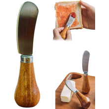 Standing Butter Knife, Mini Cream Cheese Spreader Knives with Wooden Handle, Stainless Steel Jam Peanut Butter Spreading Knife