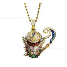 (Wukong 1) Black Mythology Wukong Pendant Necklace Personality Domineering Sun Wukong Tight Hoop Curse Ring Bracelet