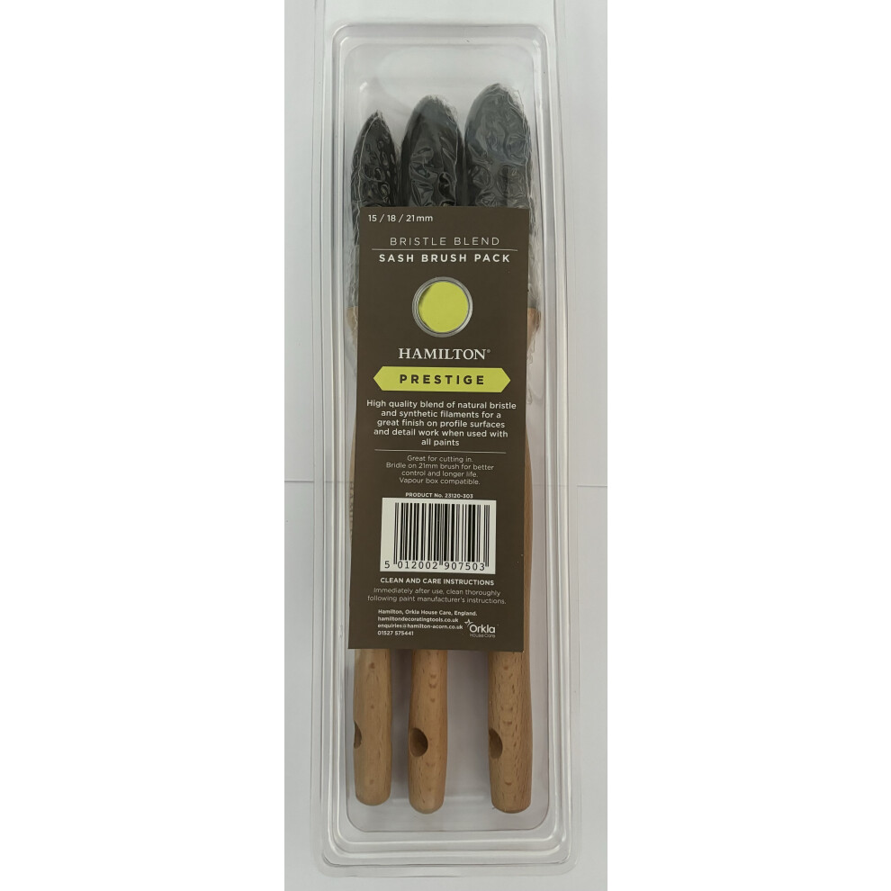 Hamilton Prestige Sash Brush Set Bristle Blend 3 Piece