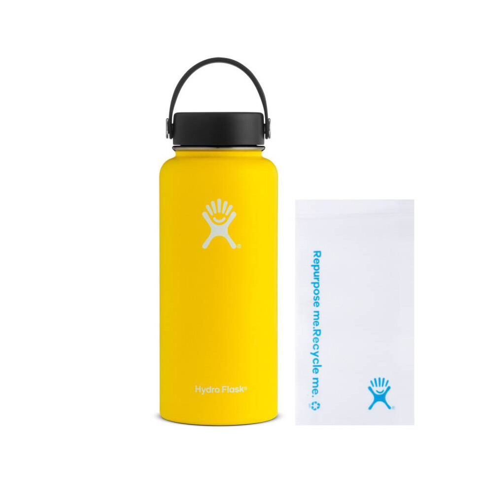 (Yellow) Hydro 32oz Flask Large Capacity Stainless Steel Kettles Sports Thermos Cups