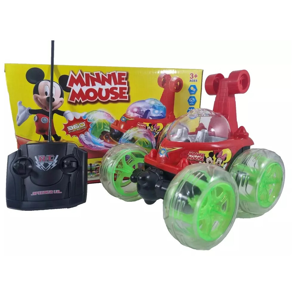 Minnie & Mickey Mouse Radio Remote Control Car Music & Light Stunt Car