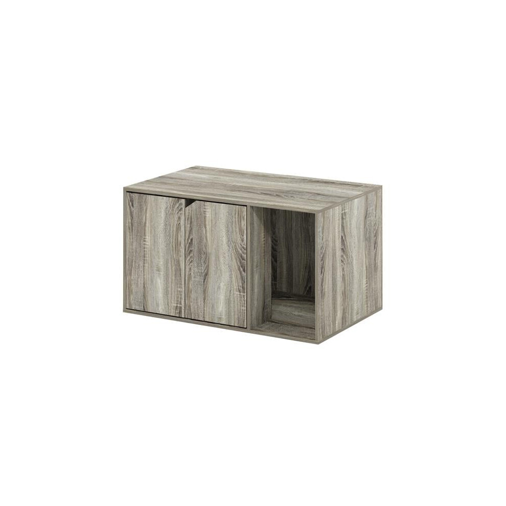 Photos - Cat Litter Box / Tray Furinno 20392GYWF 17.7 x 31.3 x 19.7 in. Peli Litter Box Enclosure, French Oak Gray