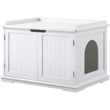 Large Cat Litter Box Enclosure -  White