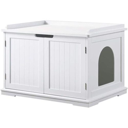 Large Cat Litter Box Enclosure -  White