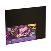 Scratchboard Clay Coated Hardboard Panel - Pack of 3 - 6 x 6 in. - Black
