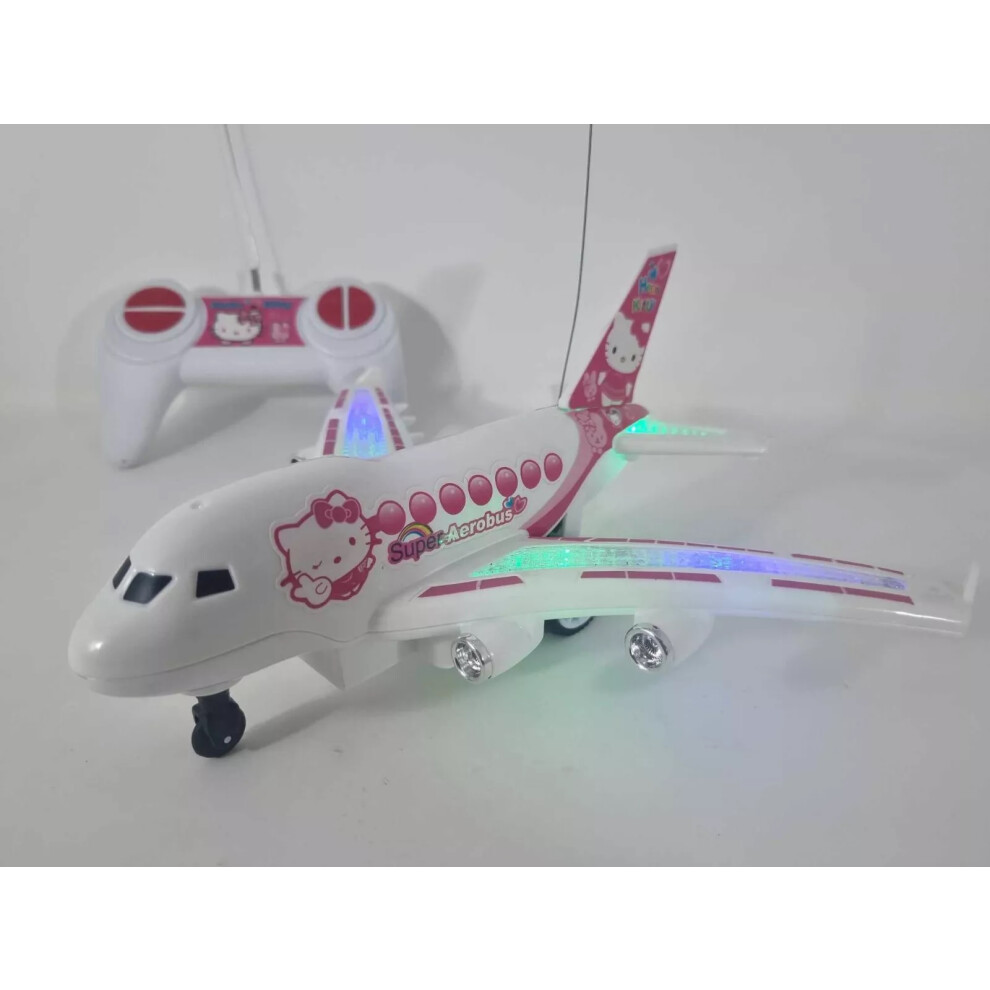 Hello Kitty Pink Aeroplane Remote Control Car Music & Light Car Plane