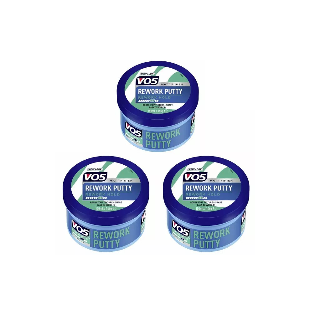 Vo5 3 X 150Ml Extreme Style Rework Putty Hair Gel Matt Finish