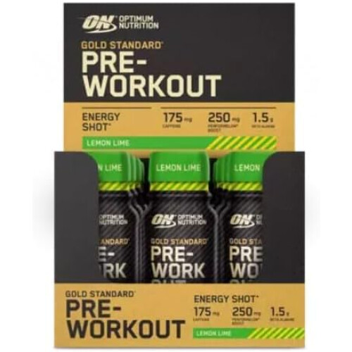 (Pack Of 12) Pre-Workout Shot Lemon & Lime Flavour 60ml