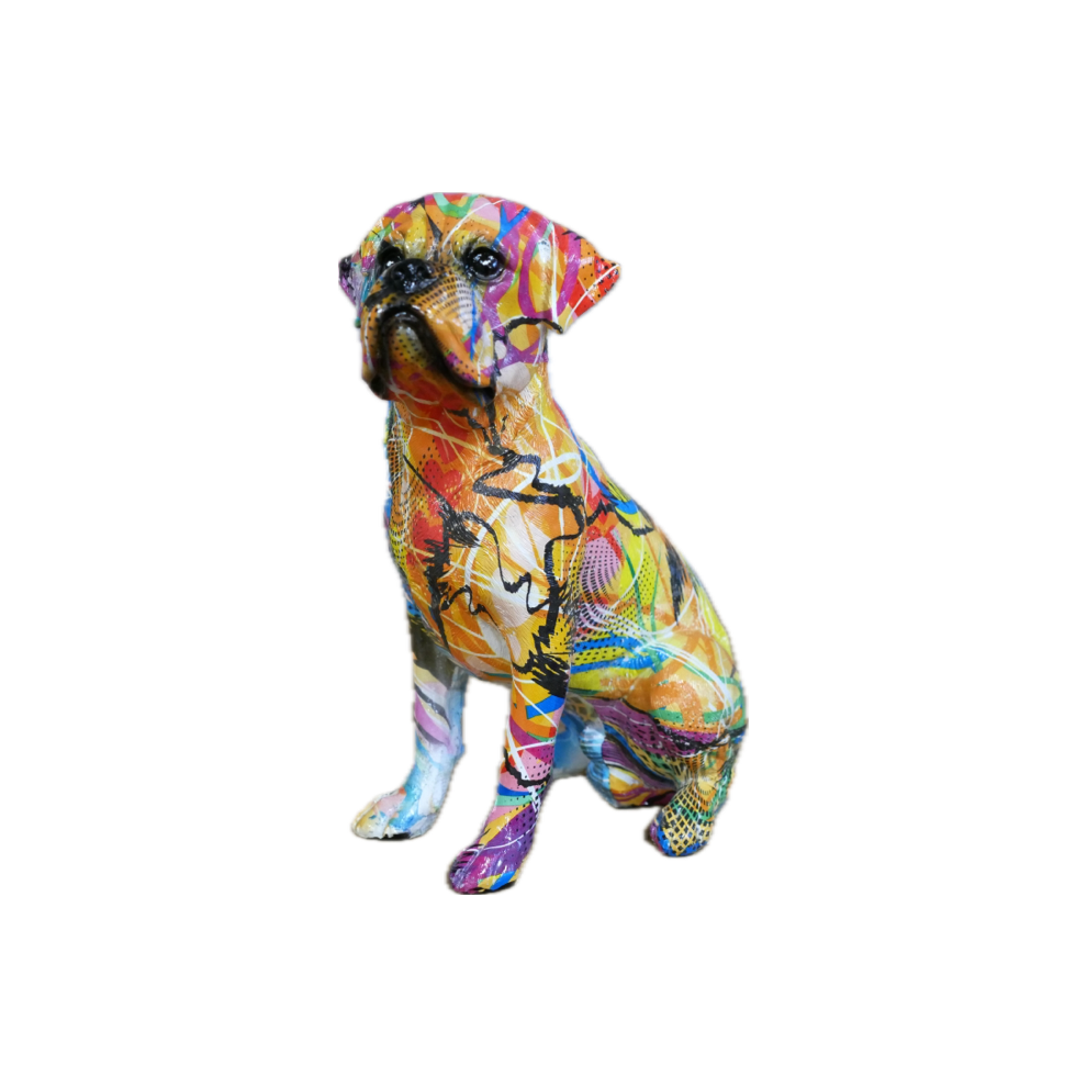 Graffiti Style Boxer Dog Resin Decorative Ornament | Trendy Home Decor