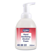 Tork TRK400022 18 oz Alcohol Foam Pump Bottle Hand Sanitizer - Unscented, Clear - 6 Carton