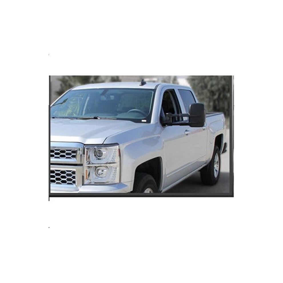 Power Towing Mirrors With Heated Function For 2014-2018 Chevy 1500 Silverado Black 756381371849
