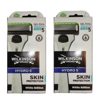 2 Pack x WILKINSON Sword HYDRO 5 RAZOR SKIN PROTECTION WHITE EDITION