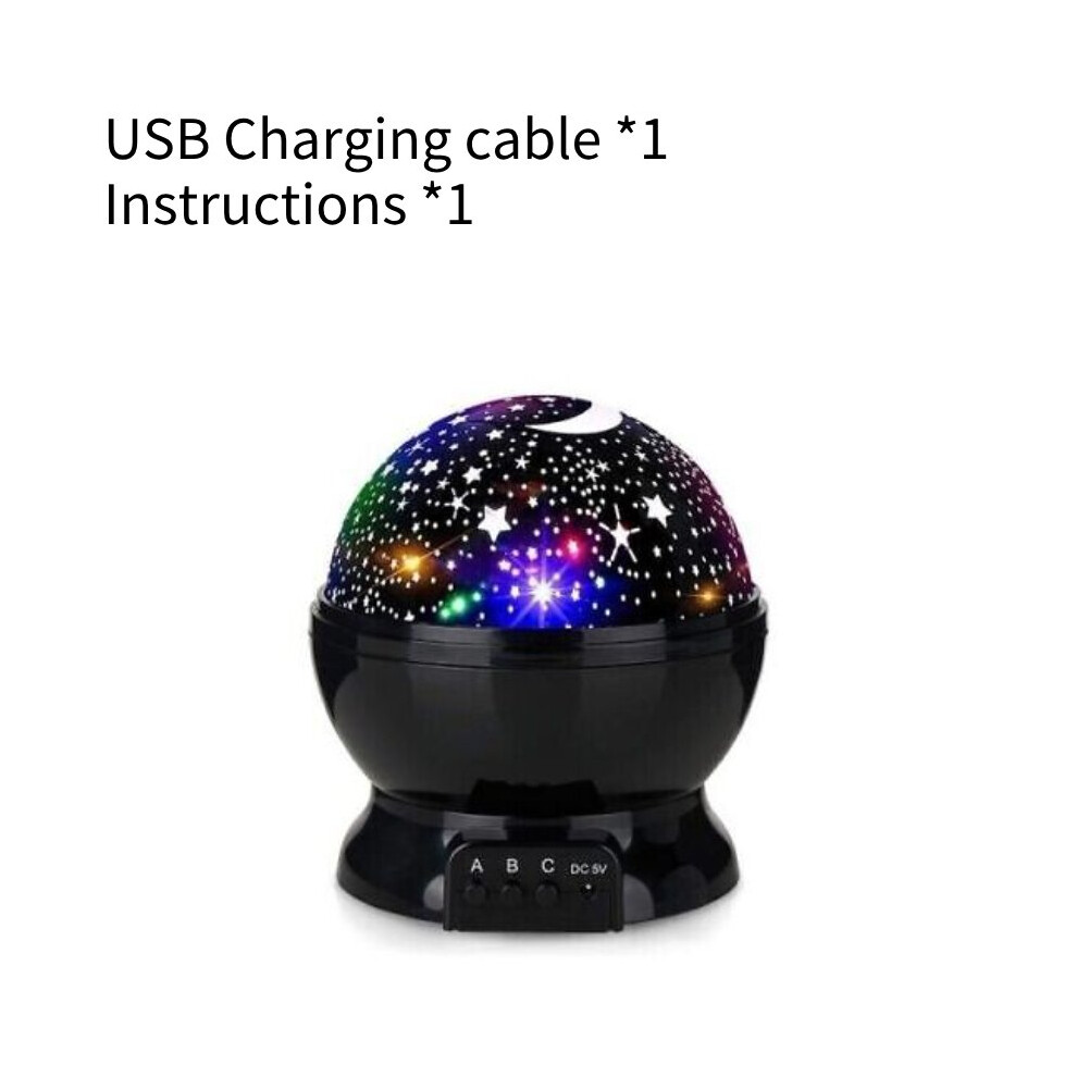 () Night Starry Projector Star Sky Moon Lamp Kids Bedroom Lights Rotating Led Black/Light