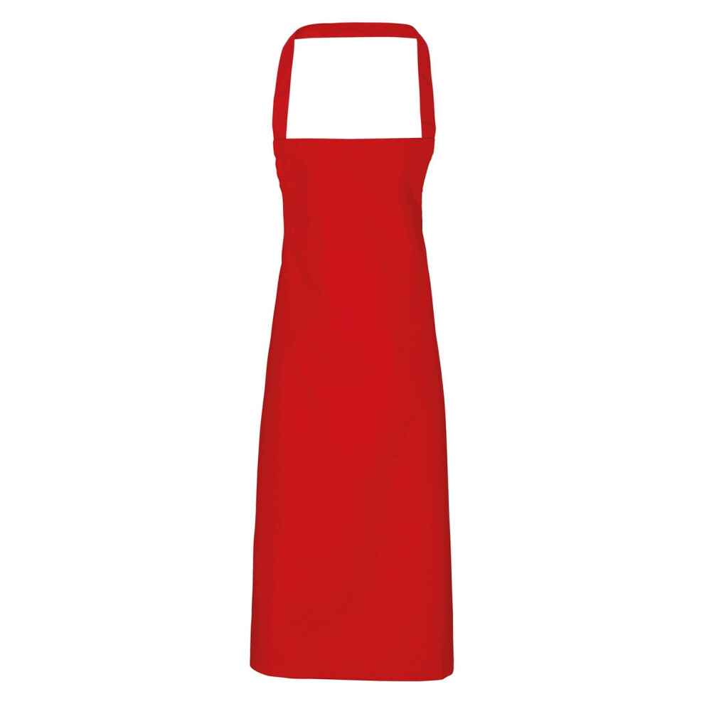 (One Size, Red) Premier Unisex Adult Cotton Bibbed Apron