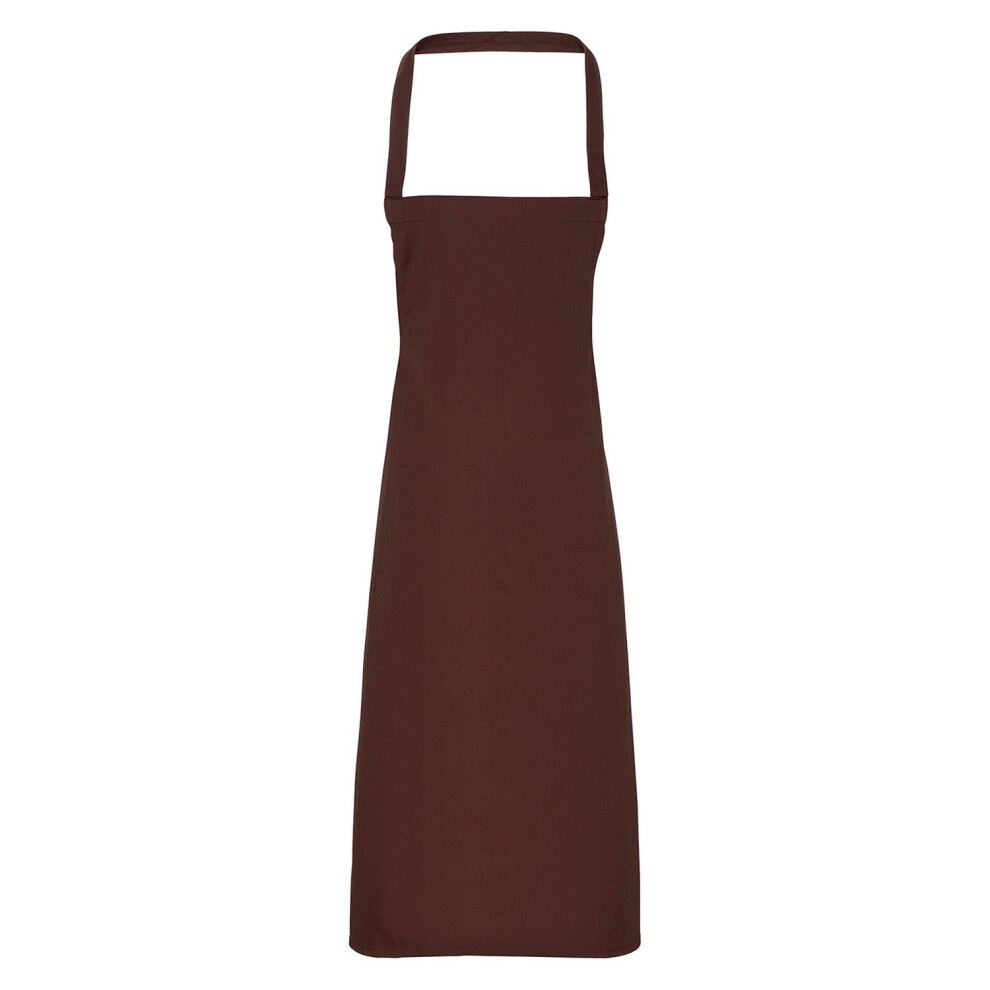 (One Size, Brown) Premier Unisex Adult Cotton Bibbed Apron