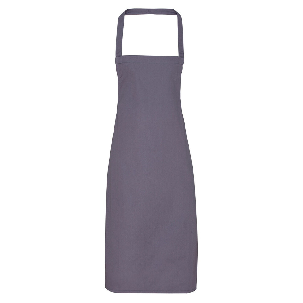 (One Size, Dark Grey) Premier Unisex Adult Cotton Bibbed Apron