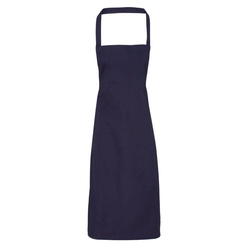 (One Size, Navy) Premier Unisex Adult Cotton Bibbed Apron