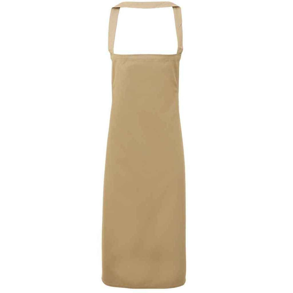 (One Size, Khaki) Premier Unisex Adult Cotton Bibbed Apron