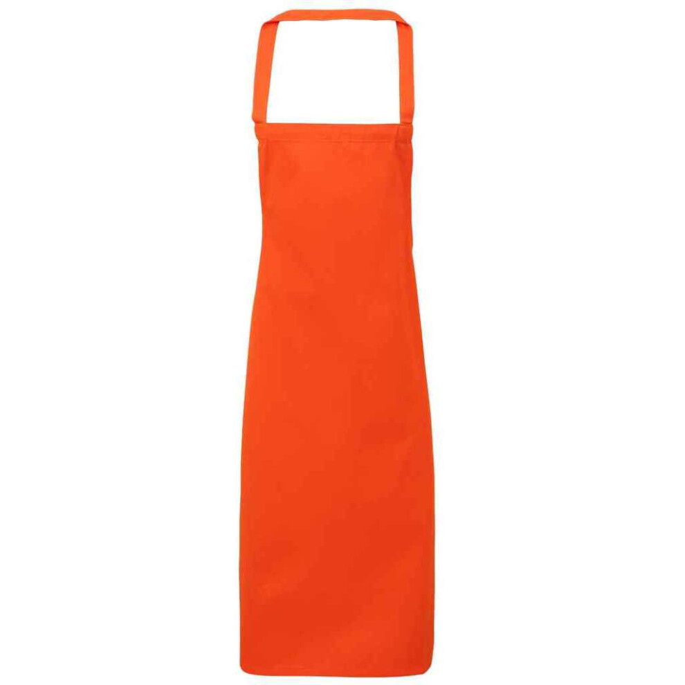 (One Size, Orange) Premier Unisex Adult Cotton Bibbed Apron