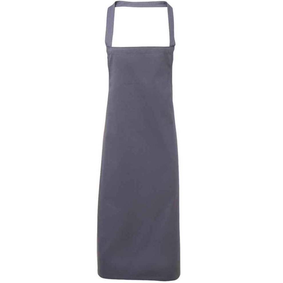 (One Size, Steel) Premier Unisex Adult Cotton Bibbed Apron