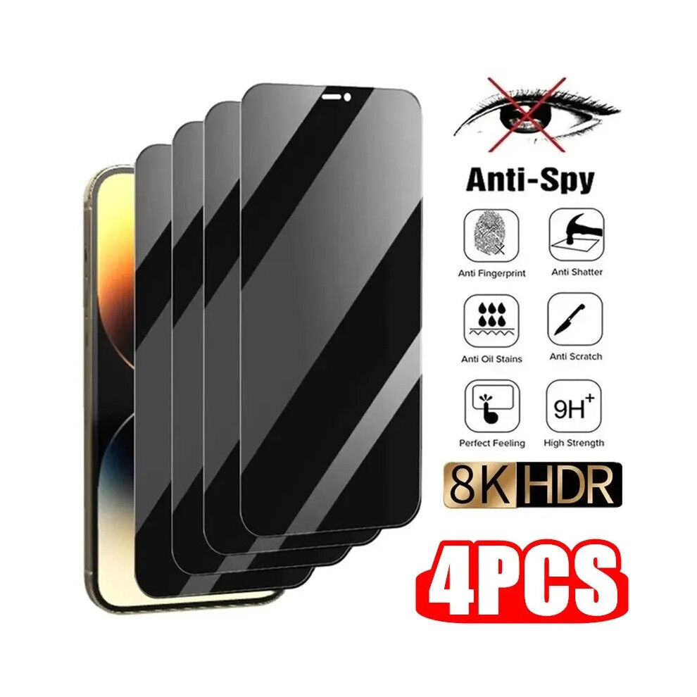 Photos - Protective film / glass  4pcs Full Cover Privacy Glass For iPhone Screen Protector(4PCS Privacy Glass, 14 Pro or 15)