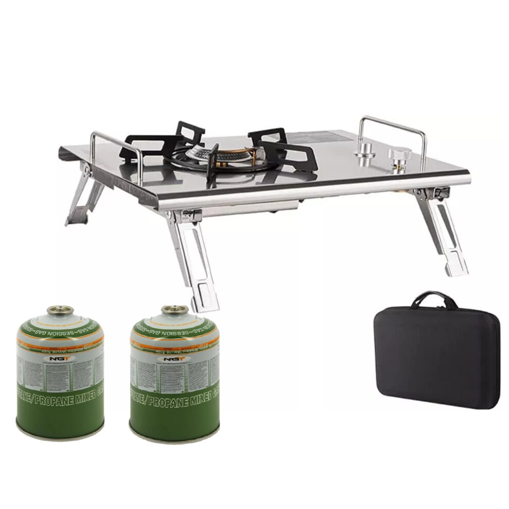 Folding Cassette Stove Portable Camping Gas Stove + 2 GAS