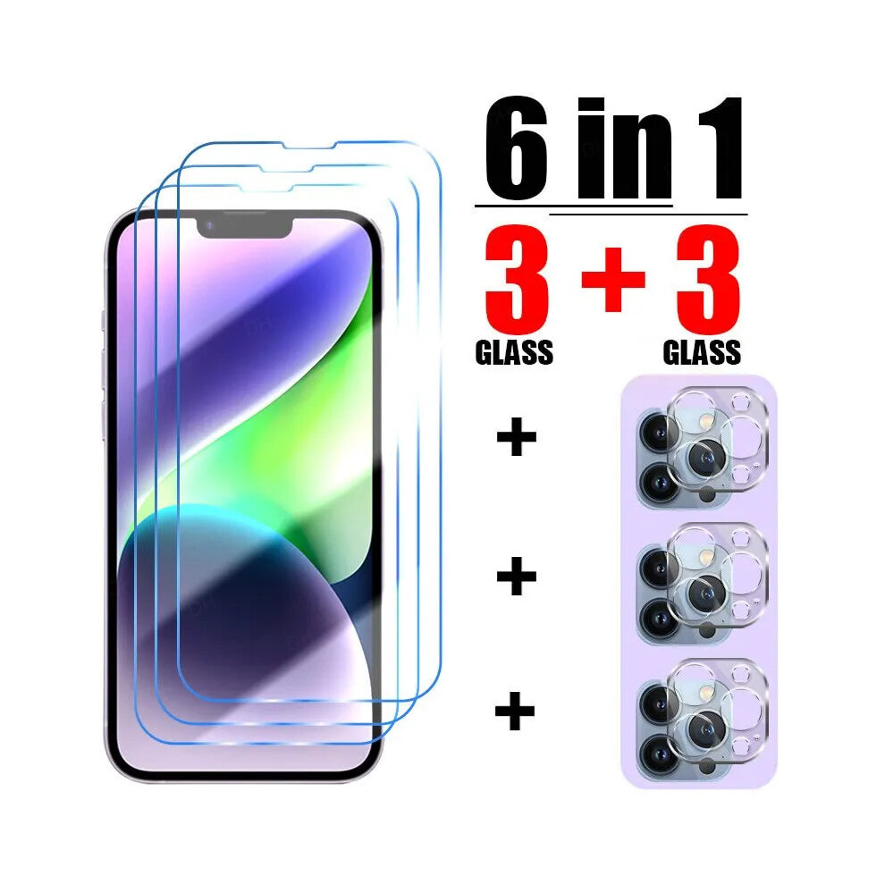 (For Iphone 14Pro Max, 6In1 Glass) 6In1 Tempered Glass For Iphone Camera Film Screen Protector 5434920549816