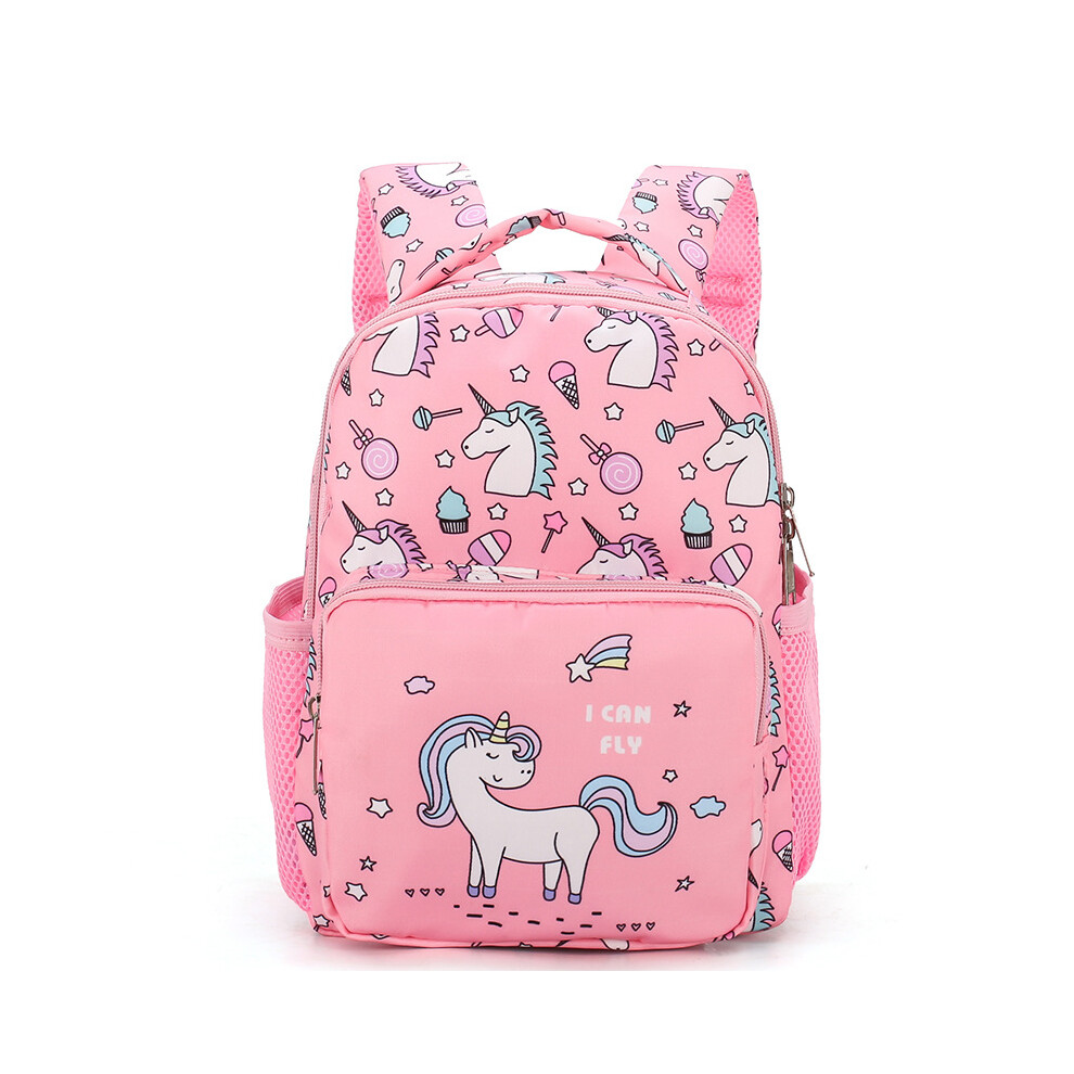 (Pink) Fun And Whimsical Unicorn Patterned Backpack For Children 2 To 6 Years Old Made Of Durable Nylon And Cute Design