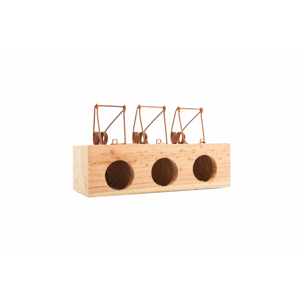 Mousetrap 3 Holes Wooden Mouse Trap