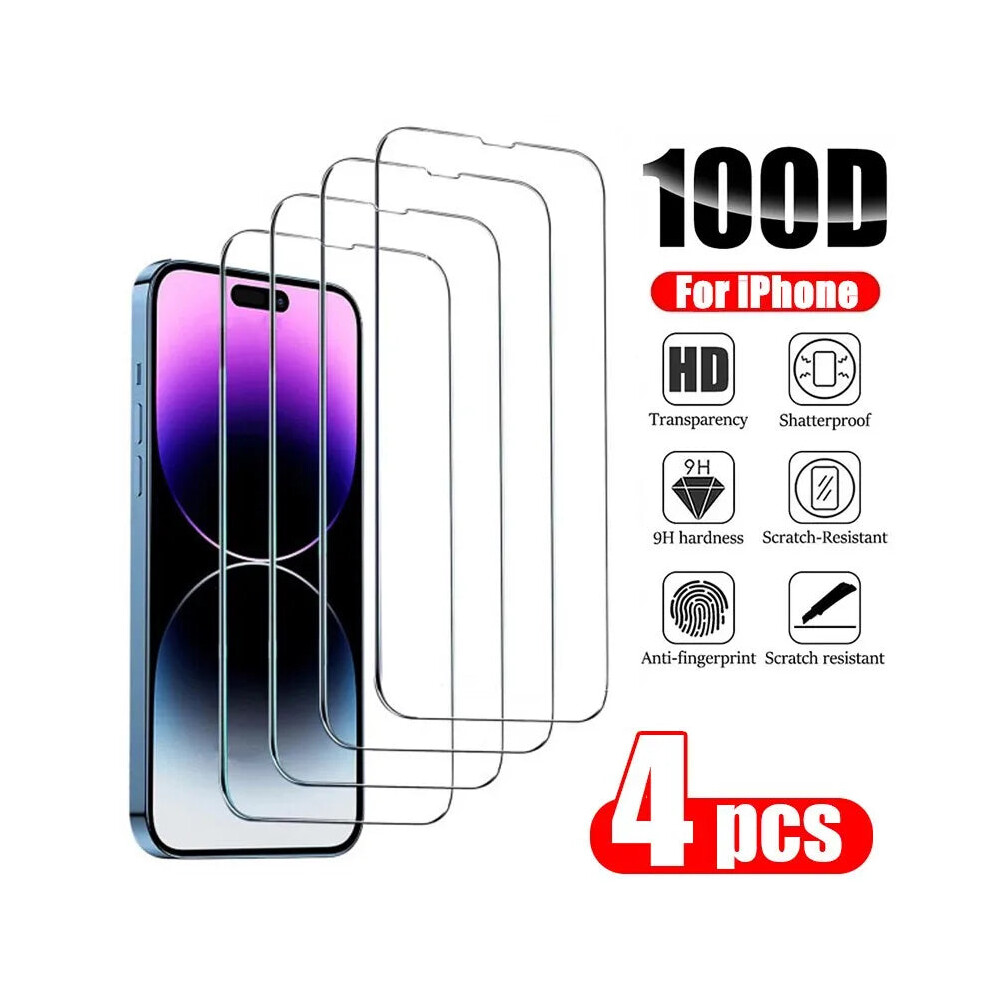 Photos - Protective film / glass  4pcs Tempered Glass Screen Protector for iPhone(For iPhone 14, 4PCS Tempered Glass)