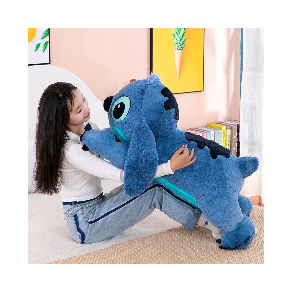 (80cm) 80cm Cartoon Animation Stitch, Plush Toy Series Lilo and Stitch Big Cuddly Toy,Cushion with Children's Birthday Party