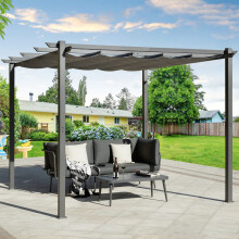 3*3M Garden Patio Sun Shade Canopy Outdoor Pergola with Aluminum Frame