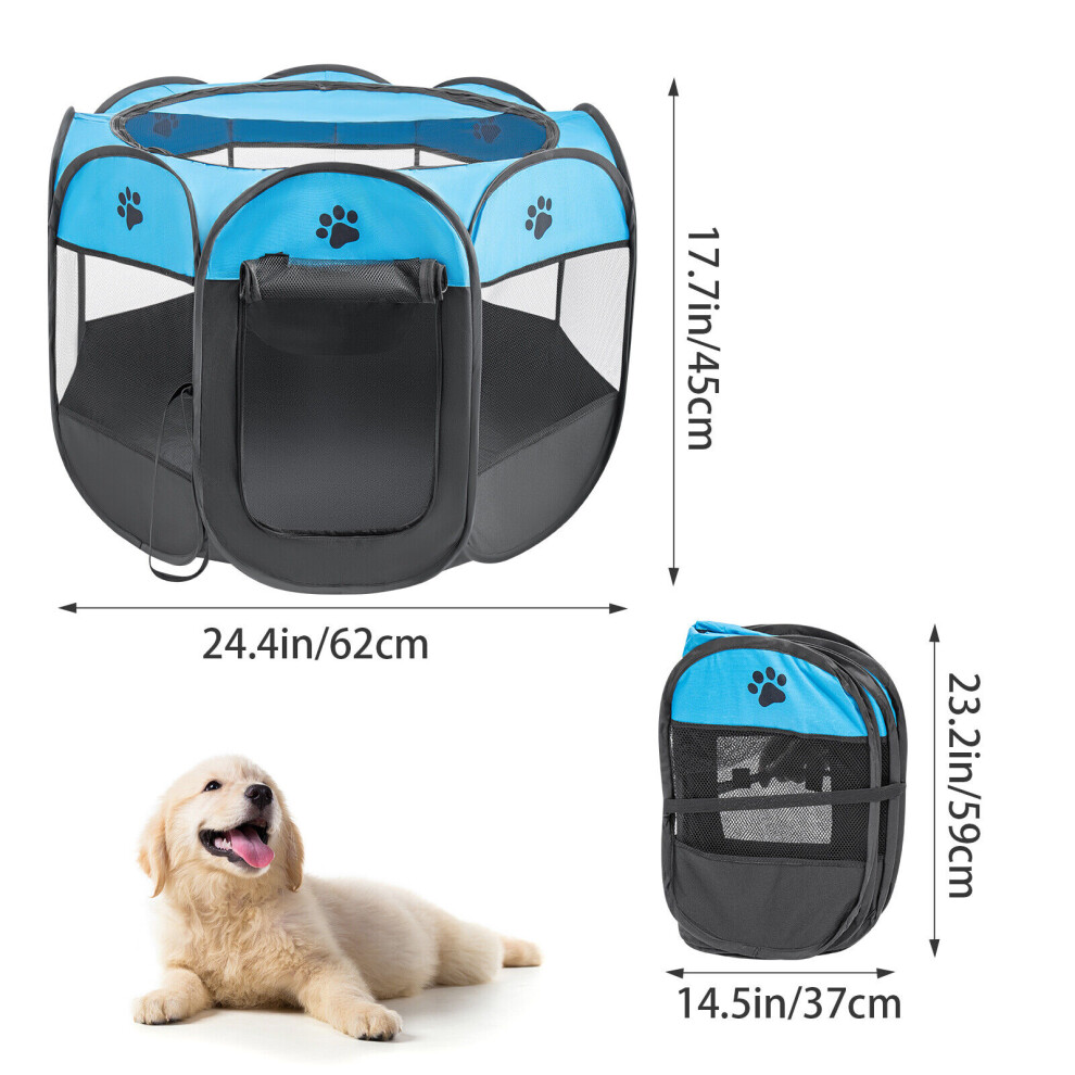 (L) Portable Pet Playpen Puppy Dog Cat Playpen Cage