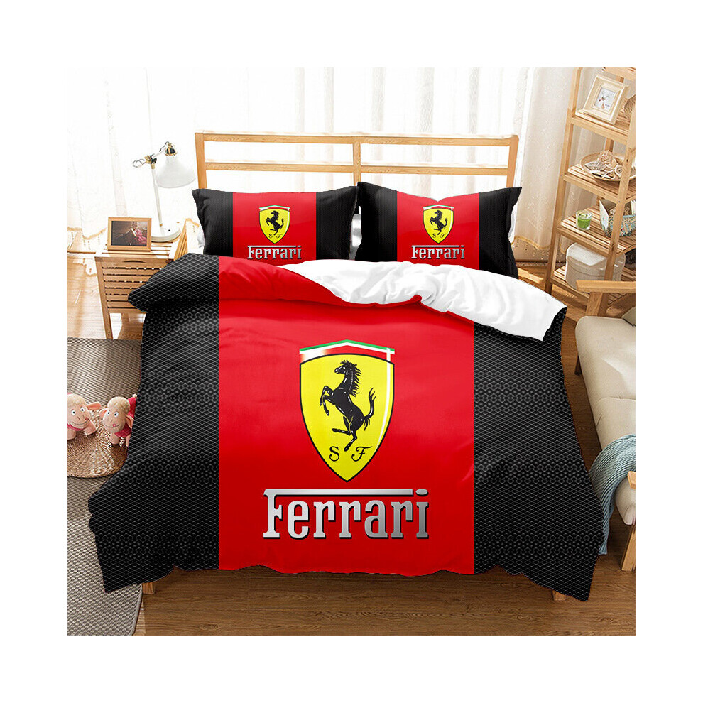 (135X200cm) Sports Car Bedding Single Double Duvet Cover Pillow Cases Set 3 piece set