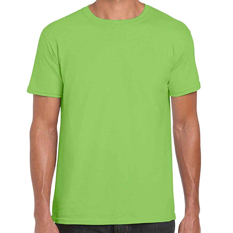 (3XL, Lime) Gildan Mens Short Sleeve Soft-Style T-Shirt