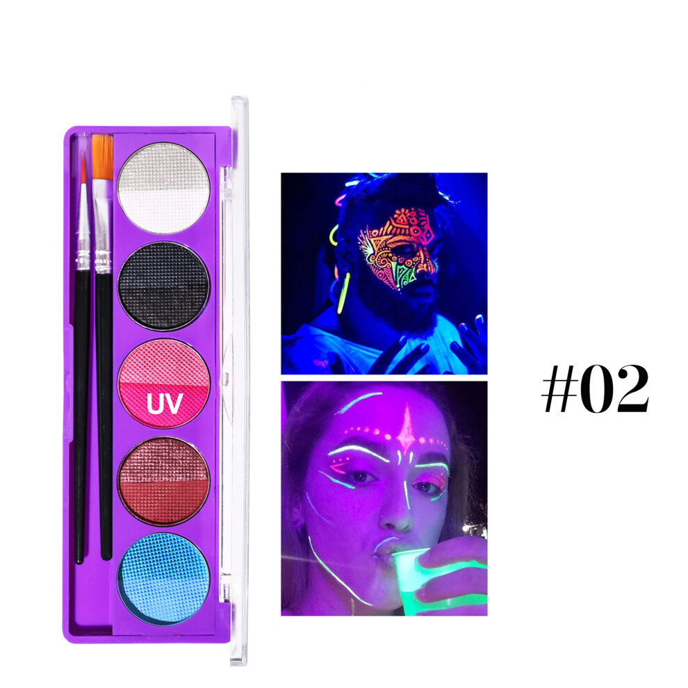 Neon Fluorescent Body Painting Palette Halloween Festive Stage Makeup