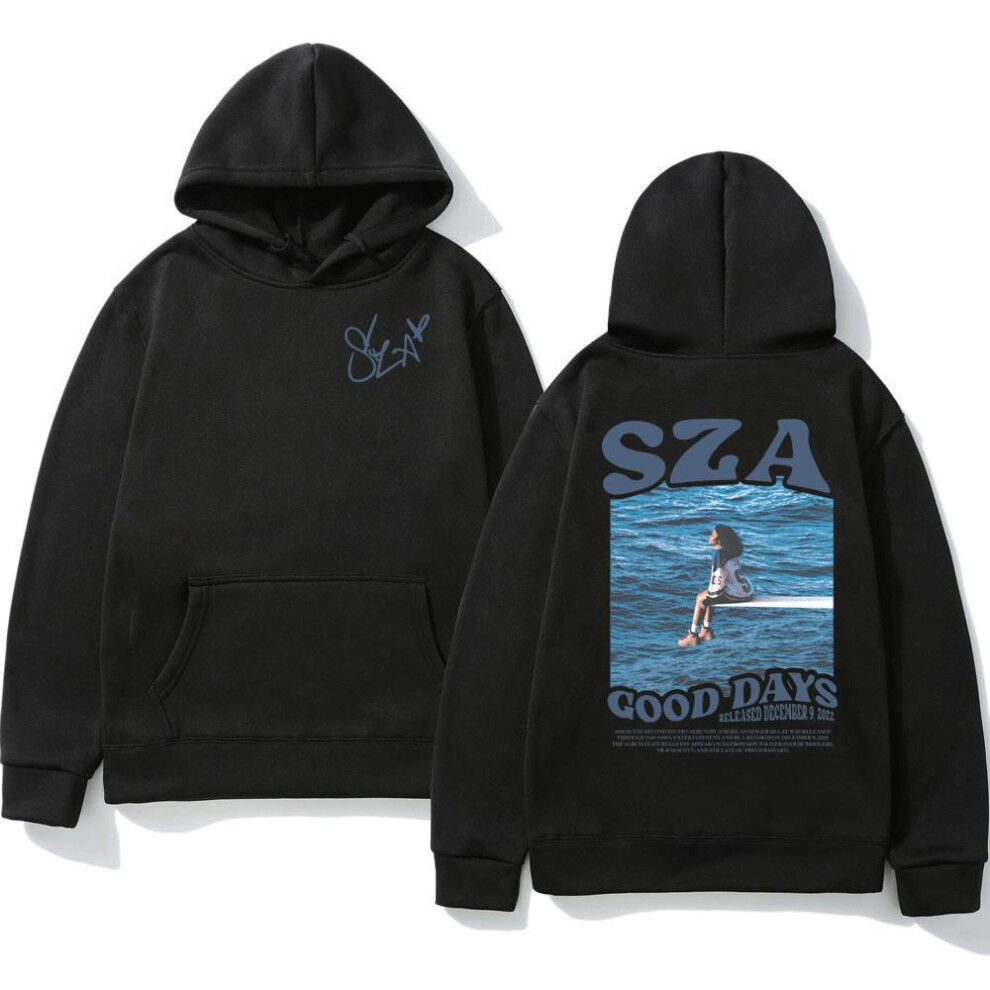 (Black, S) Autumn Men's Women's Hoodie SZA Music Album SOS Pattern Hooded Sweatshirt