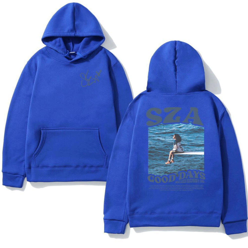 (Blue, L) Autumn Men's Women's Hoodie SZA Music Album SOS Pattern Hooded Sweatshirt