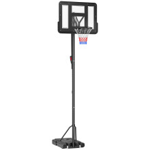 SPORTNOW 2.35-3.05m Basketball Hoop and Stand with 6-Level Height and Wheels