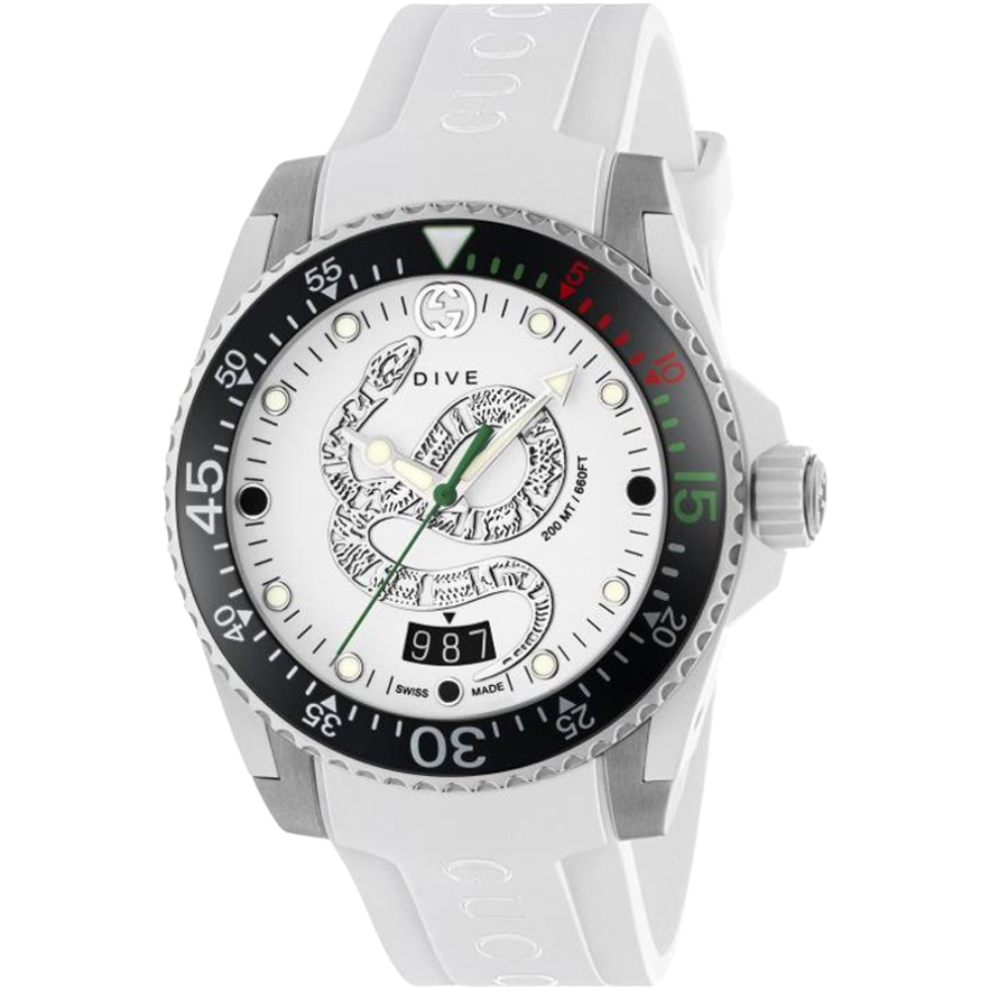 Gucci Ya136329 Dive Dial Men's Watch White